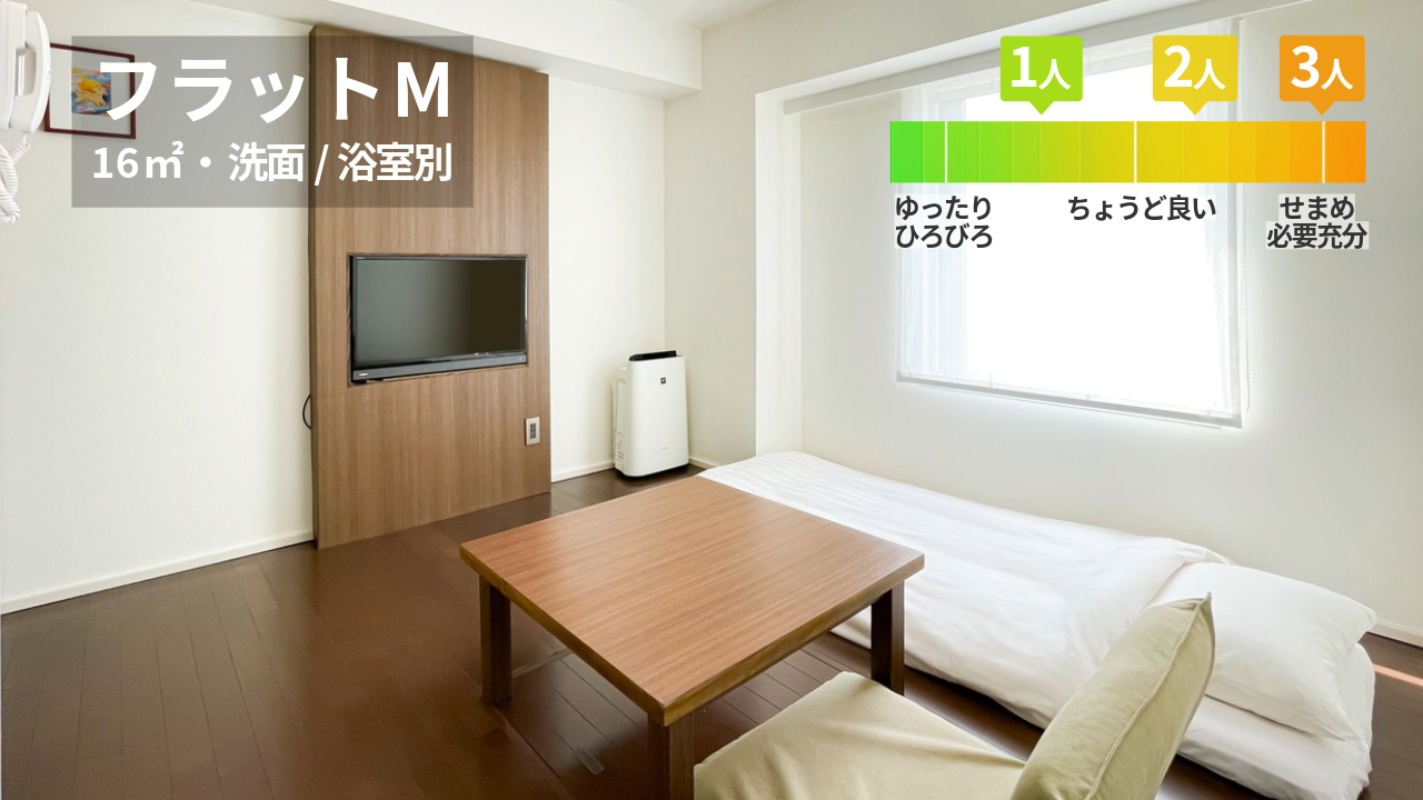 【禁煙・16平米】フラットM（洗面/浴室独立）