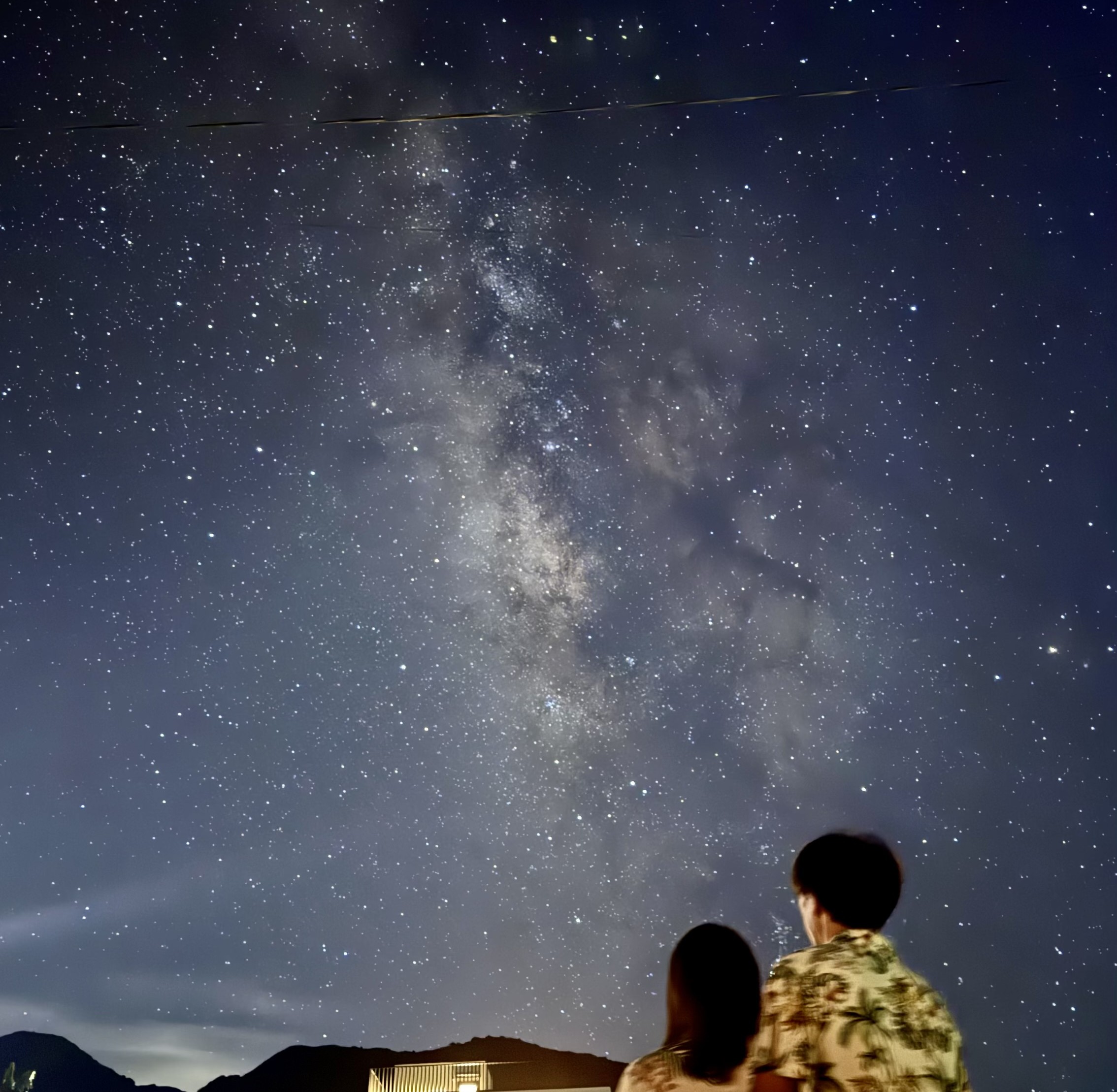 天の川と一緒に