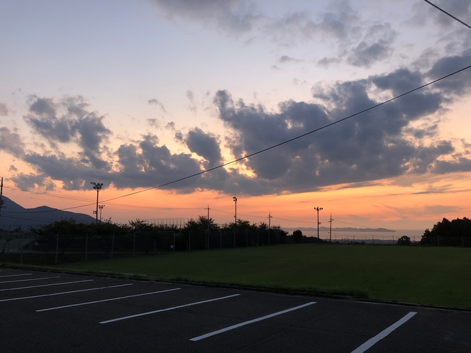 山香荘から眺める夕陽