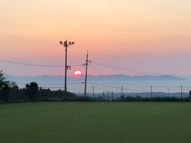 山香荘から眺める夕陽
