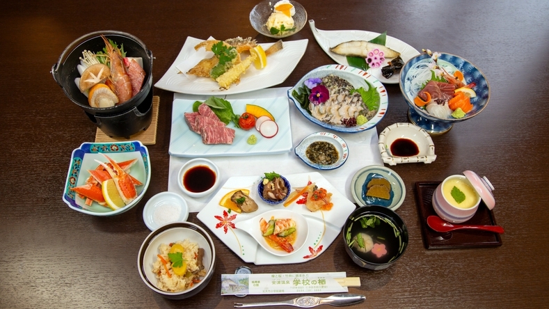 【秋田得旅】【料理長おまかせ】旬の海鮮と黒毛和牛を味わう豪華おまかせプラン/2食付