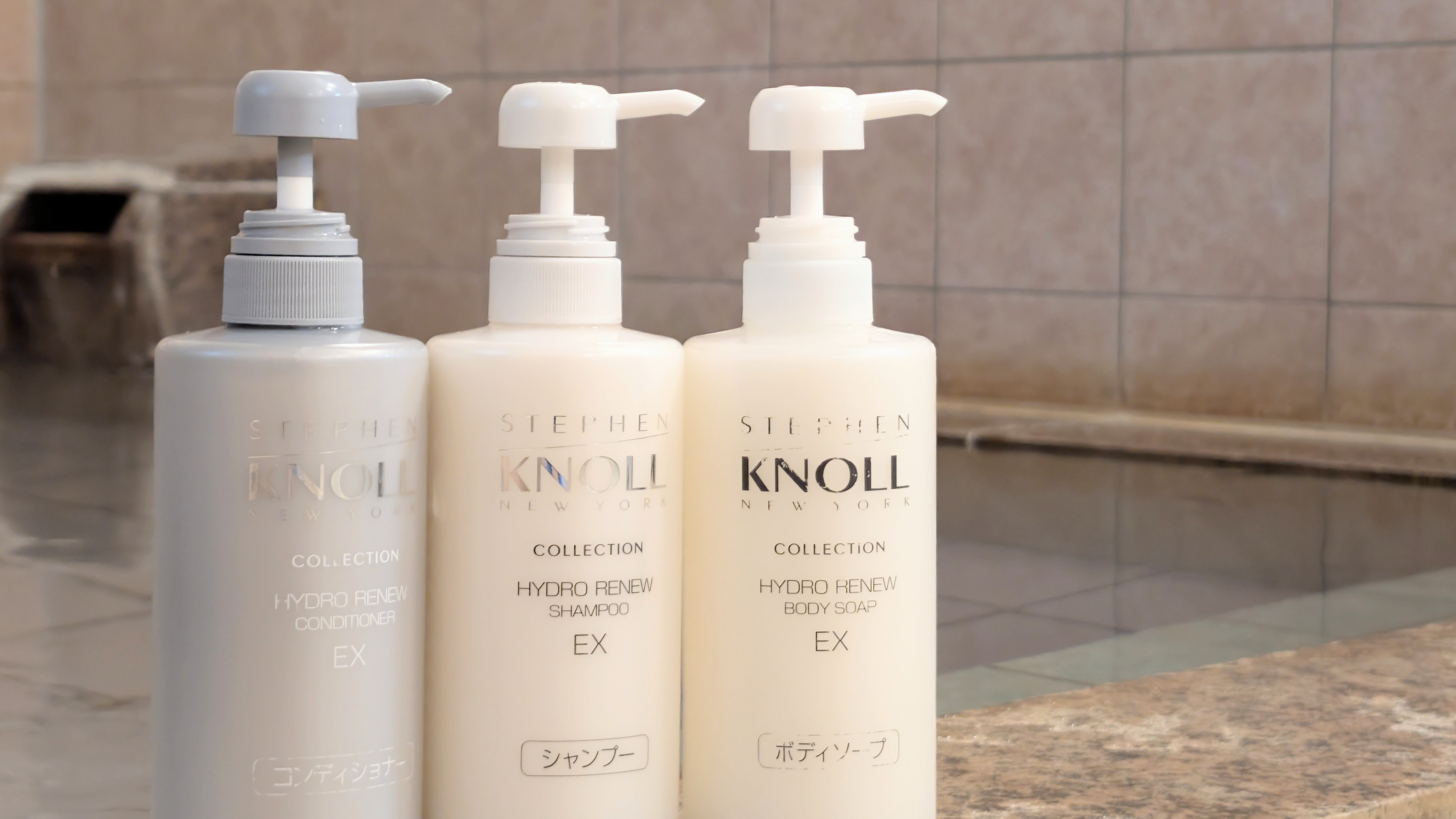 女性大浴場専用バスアメニティ(シャンプー・コンディショナー・ボディソープ)