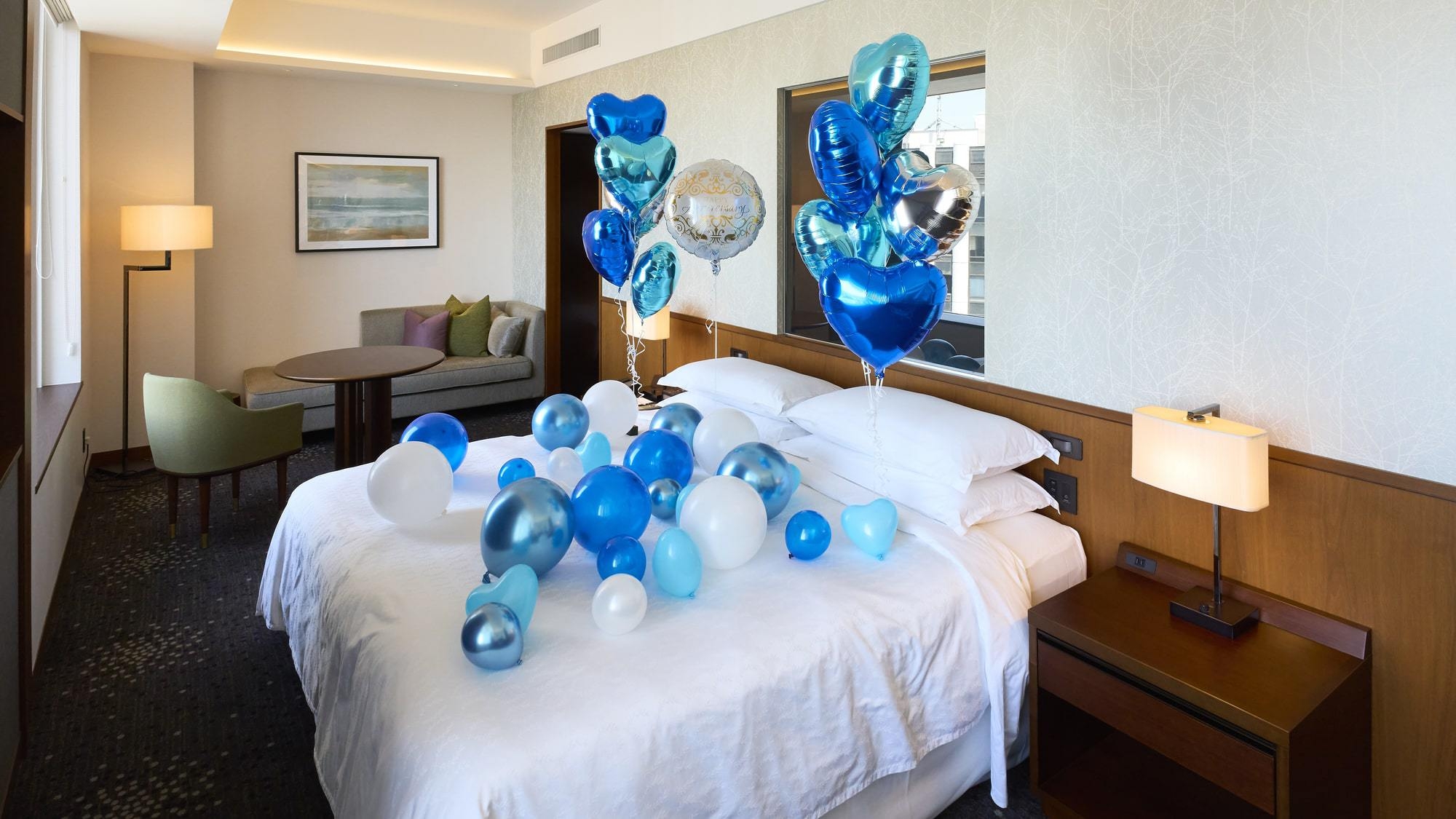 【記念日・女子会】バルーンデコレーション＆ケーキ 　サプライズなセレブレーションステイ・食事なし