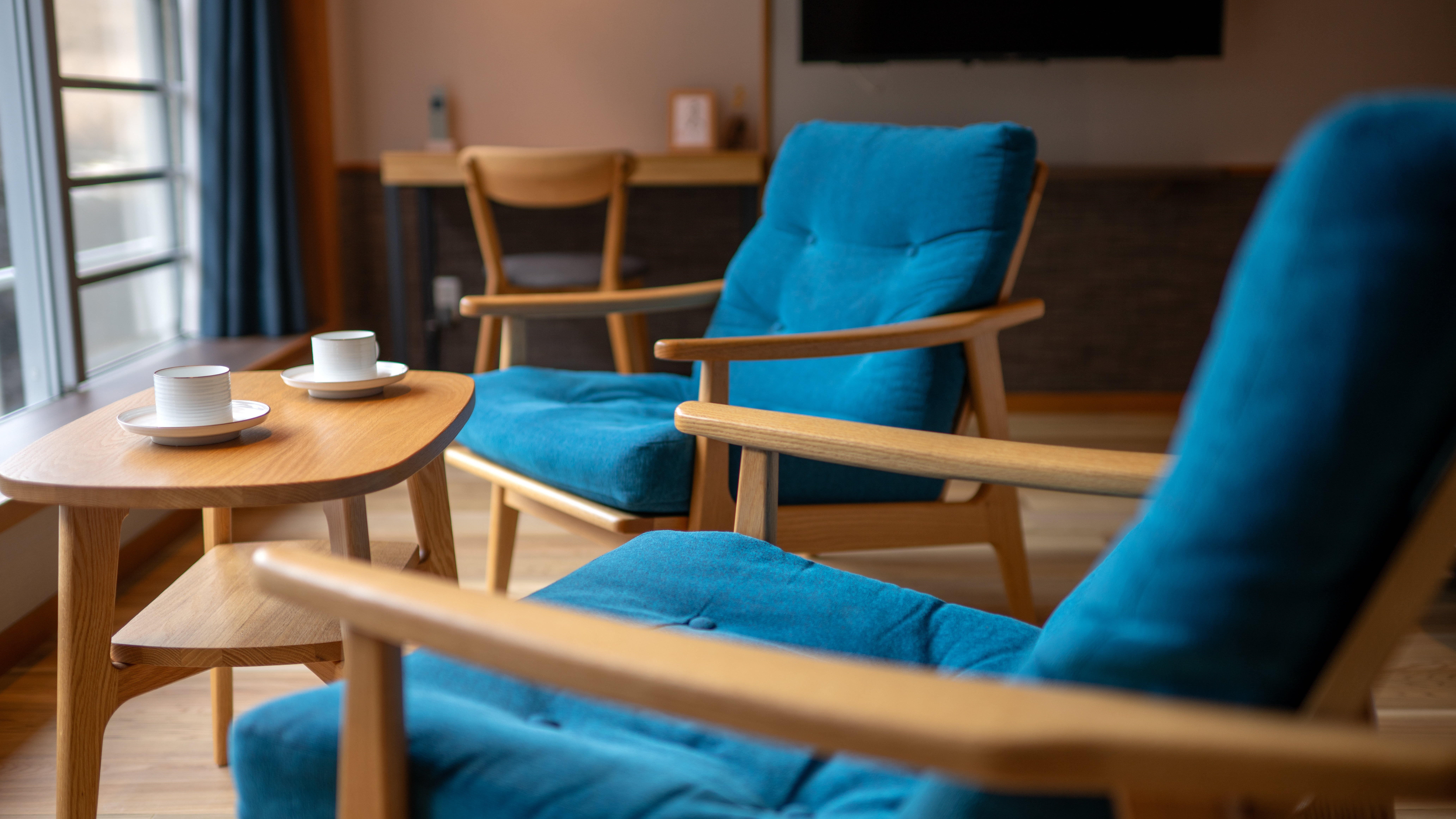 【和モダンツインルーム｜凌雲閣】バリアフリー客室◆北欧テイスト◆大きな窓から大自然のパノラマも♪