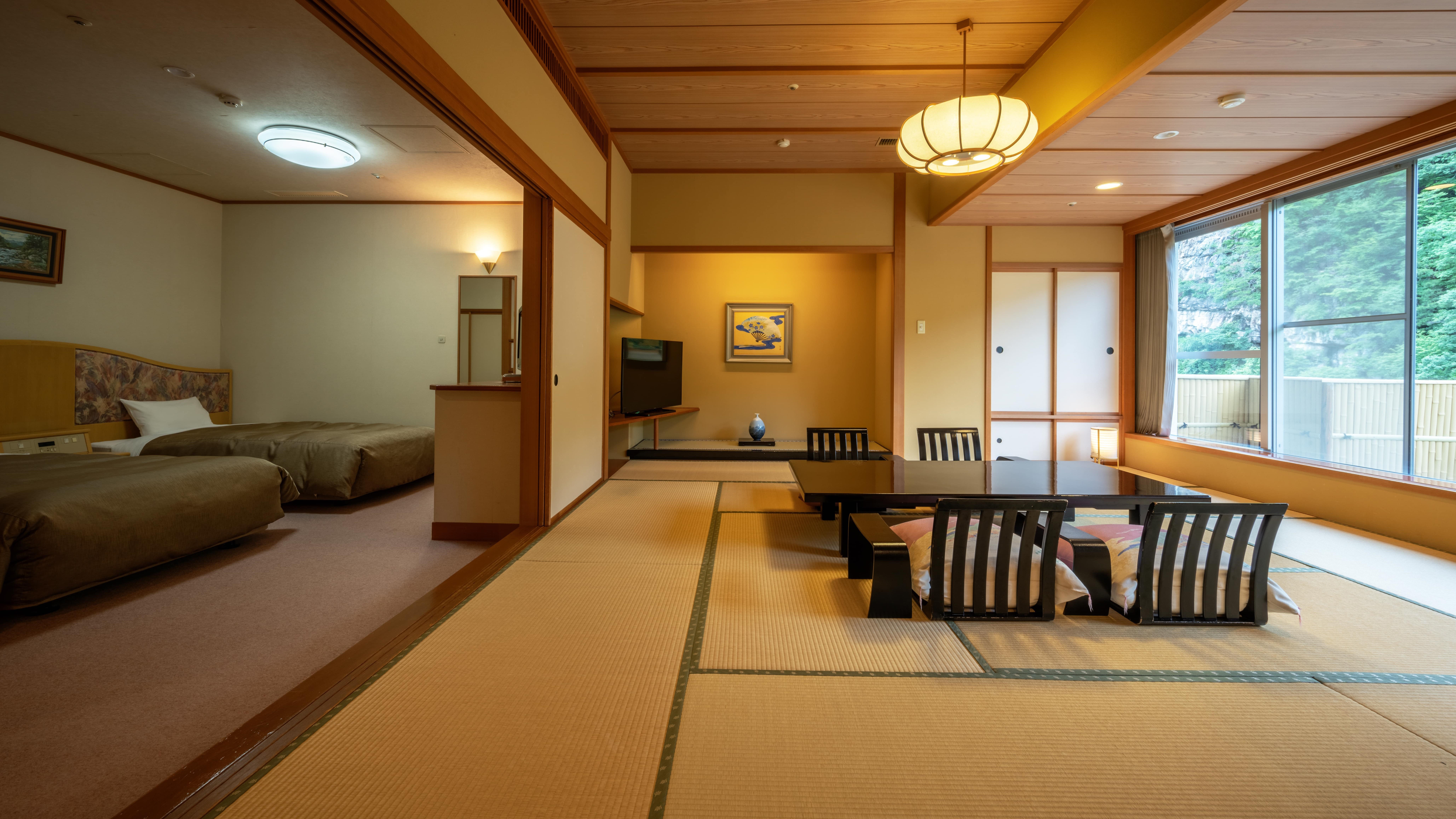 【露天風呂付特別室｜凌雲閣】1日2室限定◆純和室と和洋室のお部屋◆記念日などのご宿泊にもおすすめです