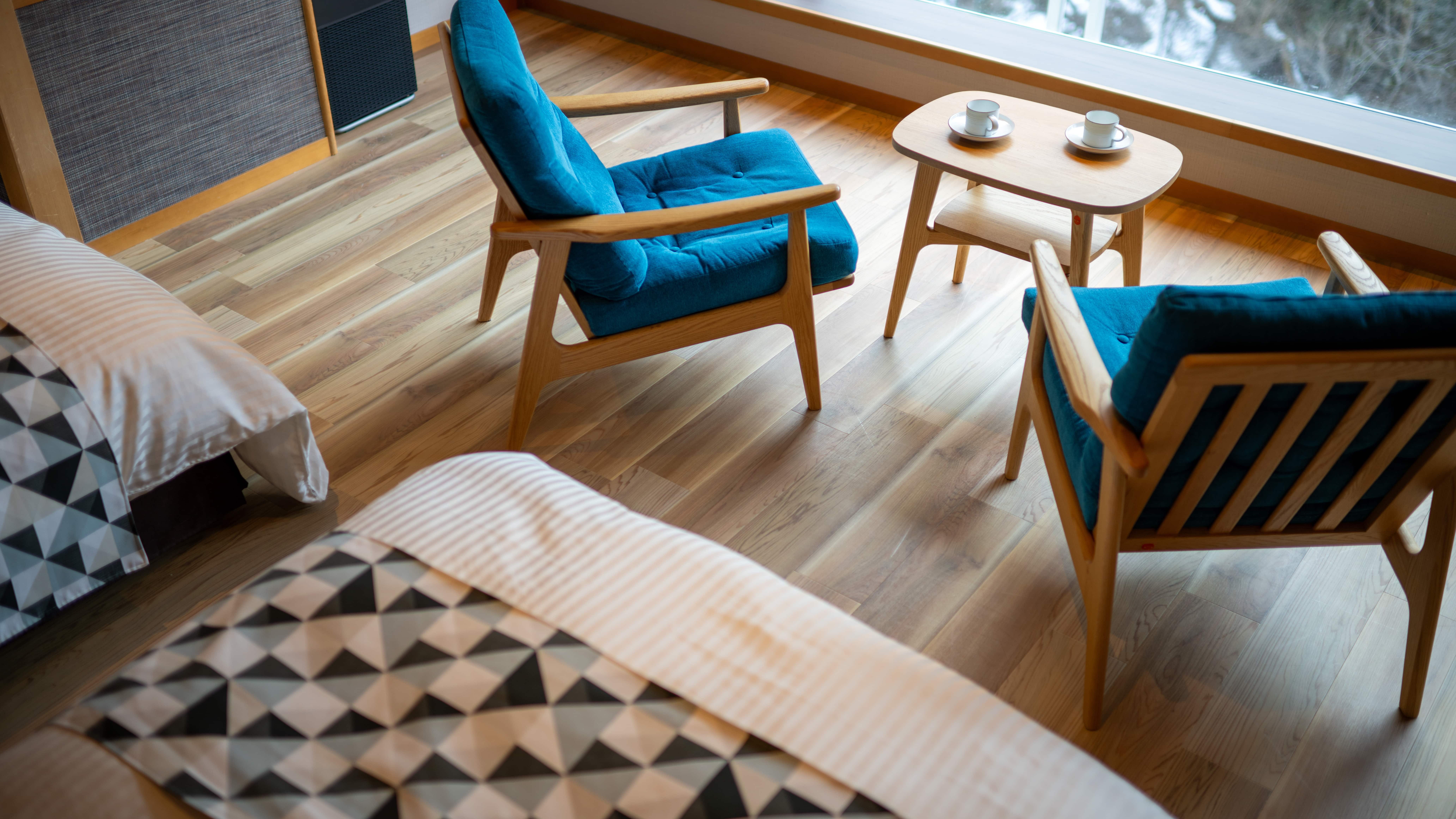 【和モダンツインルーム｜凌雲閣】バリアフリー客室◆北欧テイスト◆大きな窓から大自然のパノラマも♪