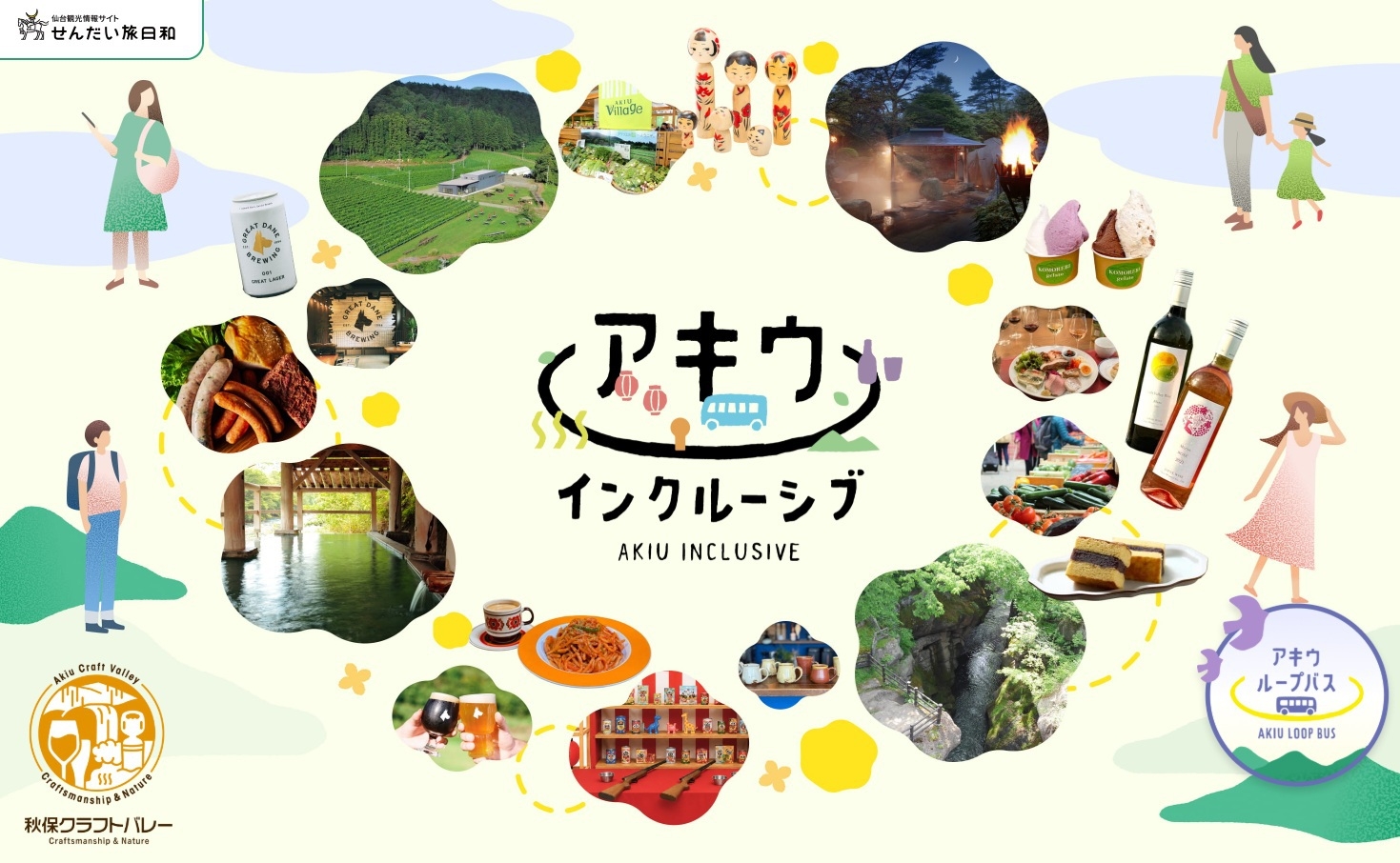 【アキウインクルーシブ】秋保の温泉！グルメ！周遊！をまるごと楽しむプラン