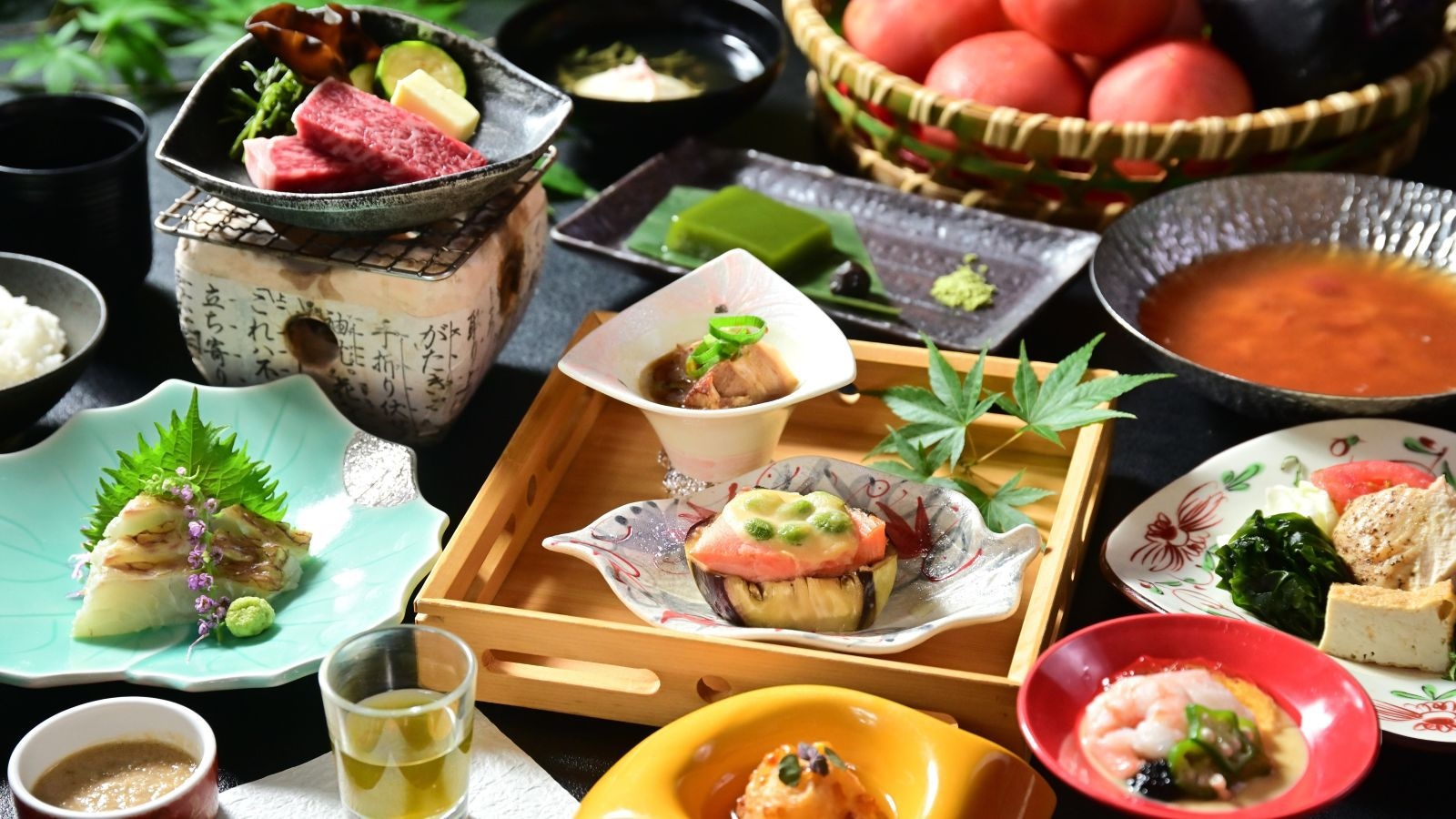 【料理アップ／美味少量コース】大人の会席★少しずついろいろ♪もちぶたミニ角煮＆上州牛ミニステーキ付♪