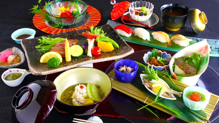 【和食☆人気No.1】伝統香る味処「竹生島」の彩美味会席〜近江牛と湖国の味覚を堪能（夕朝食付き）