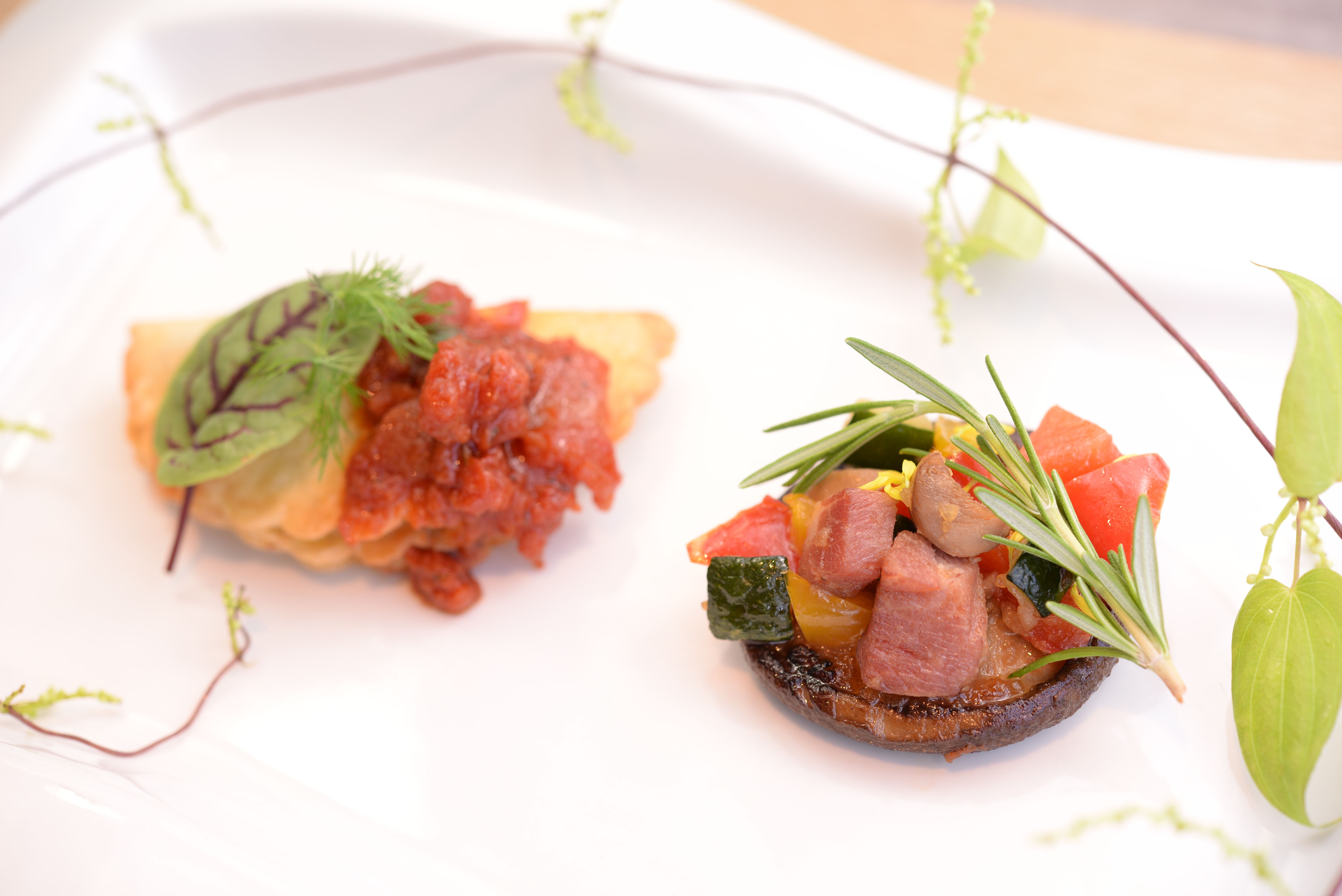 ～*無農薬栽培の椎茸のグリル/じゃが芋と野菜の包み揚げ*～