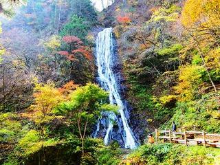 丸神の滝（日本の滝百選、車で約20分後徒歩約20分）
