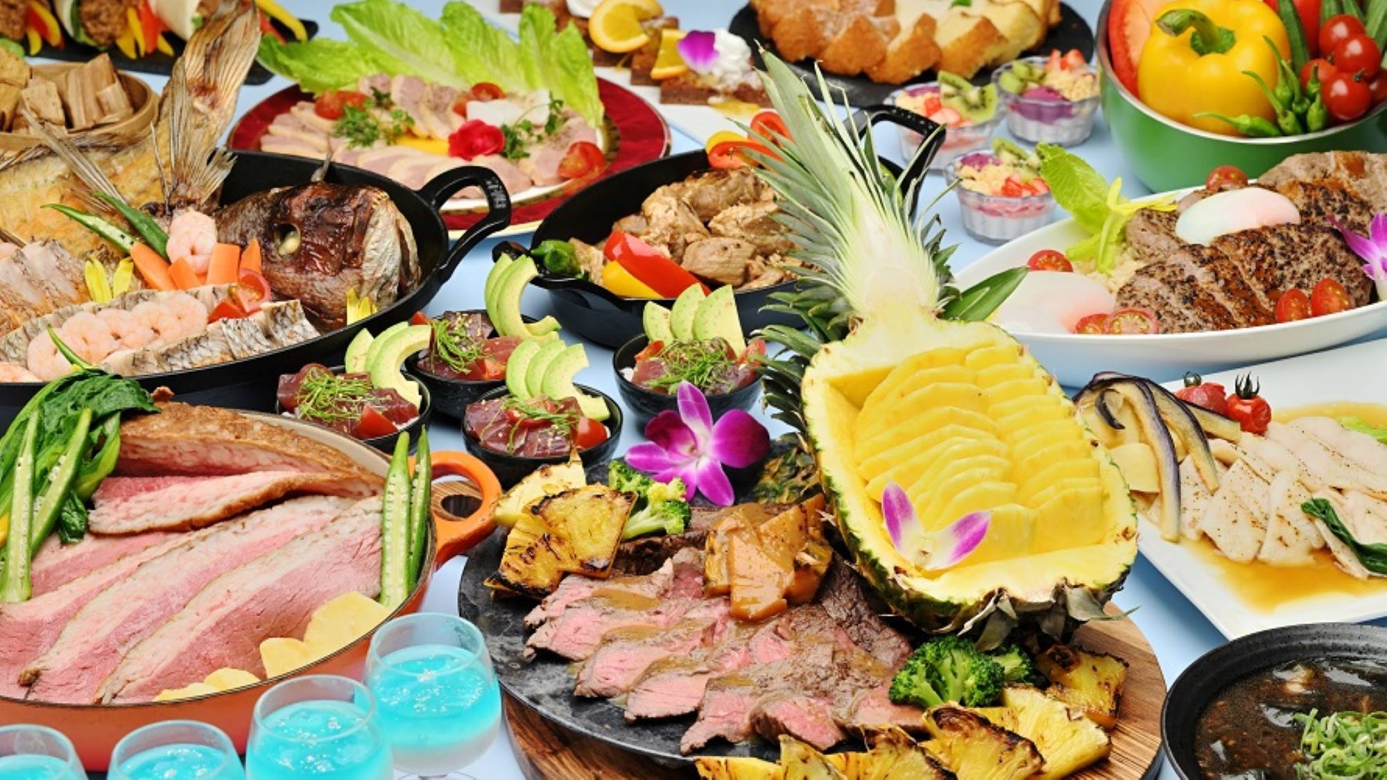 夏を満喫！ハワイアンメニューも楽しめるディナーブッフェ付きプラン（夕朝食付き）