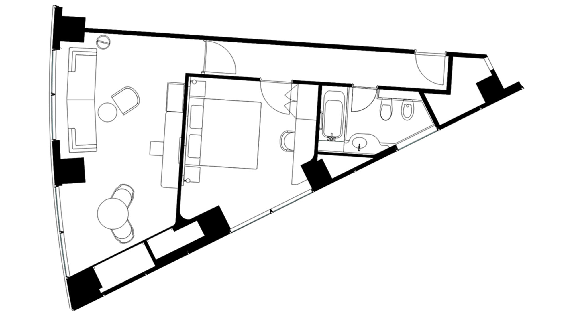 EIZANフロア スイートダブル（34階）図面