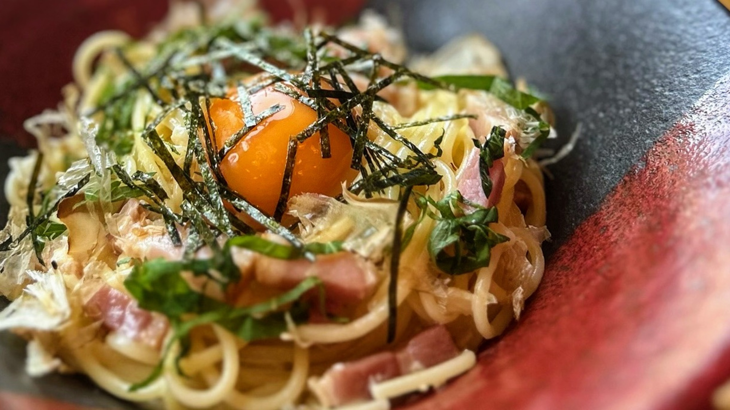 【ひと息茶屋】和風カルボナーラパスタ