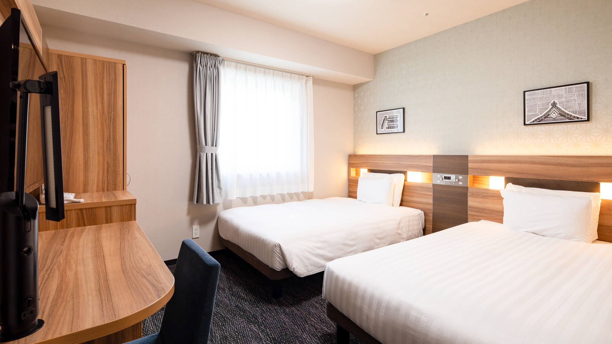 【2ベッドルーム】ツインスタンダード1◆ベッド幅123cm&times;2台◆広さ20～21平米