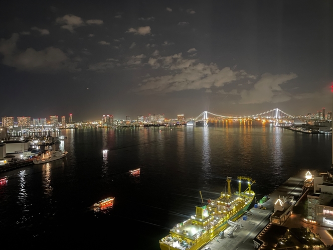 海側客室から見た東京湾の夜景のイメージ