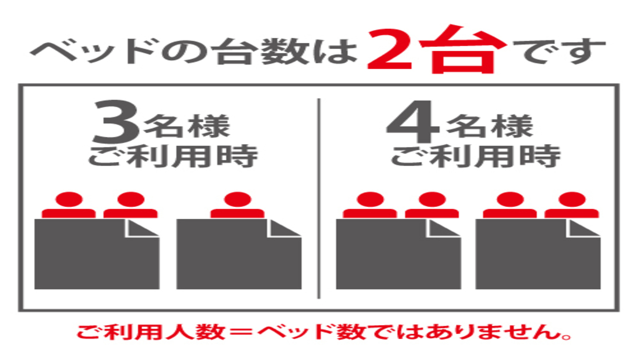 【ファミリーおすすめ】ベッドは2台・3〜4名向け!訳あり・素泊まり★心斎橋・長堀橋駅から徒歩5分