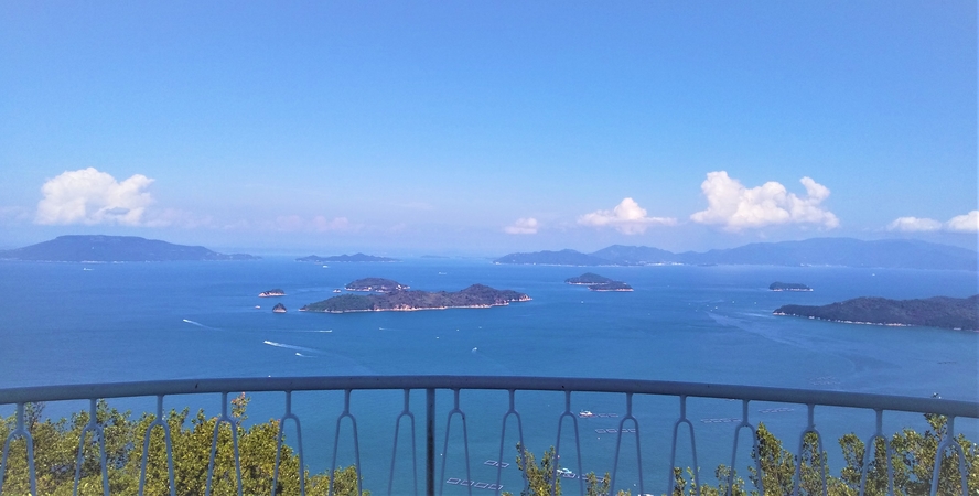 屋島北嶺「遊鶴亭」からの瀬戸内海の眺め