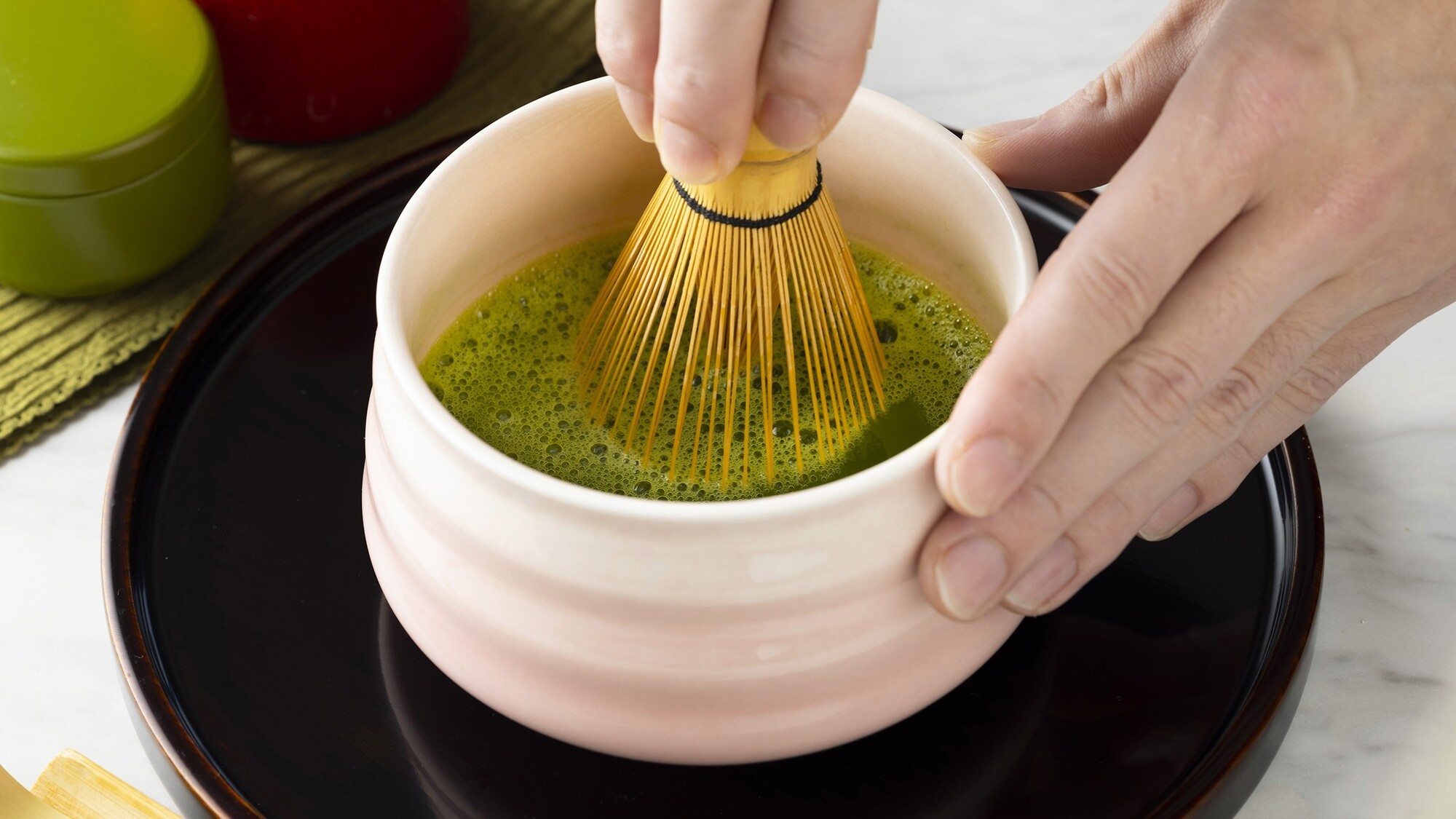 春_シェアディナー_食後の抹茶点前演出