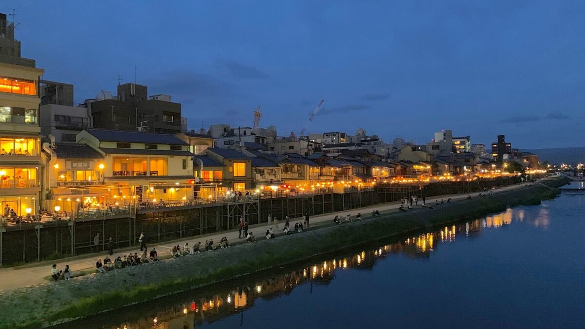 【京都・鴨川】京都のライトアップと言えば鴨川沿い。ホテルから約1時間30分。