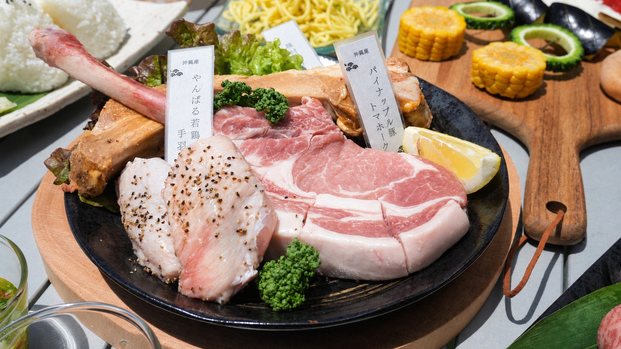【リゾートBBQ　1泊2食】沖縄ブランド肉充実！星降るテラスの贅沢ナイトBBQ