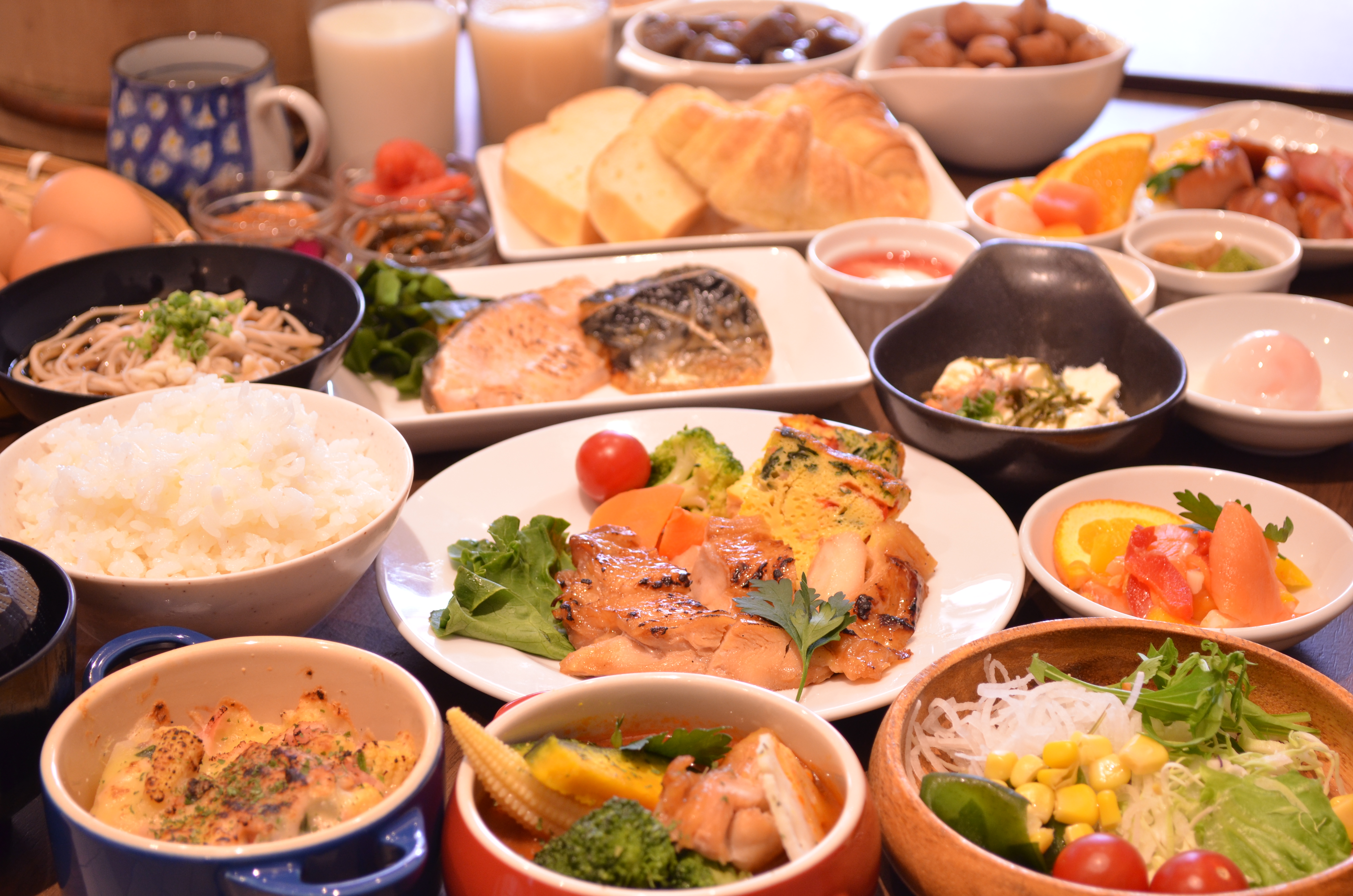 和洋約50品のご朝食（一例）