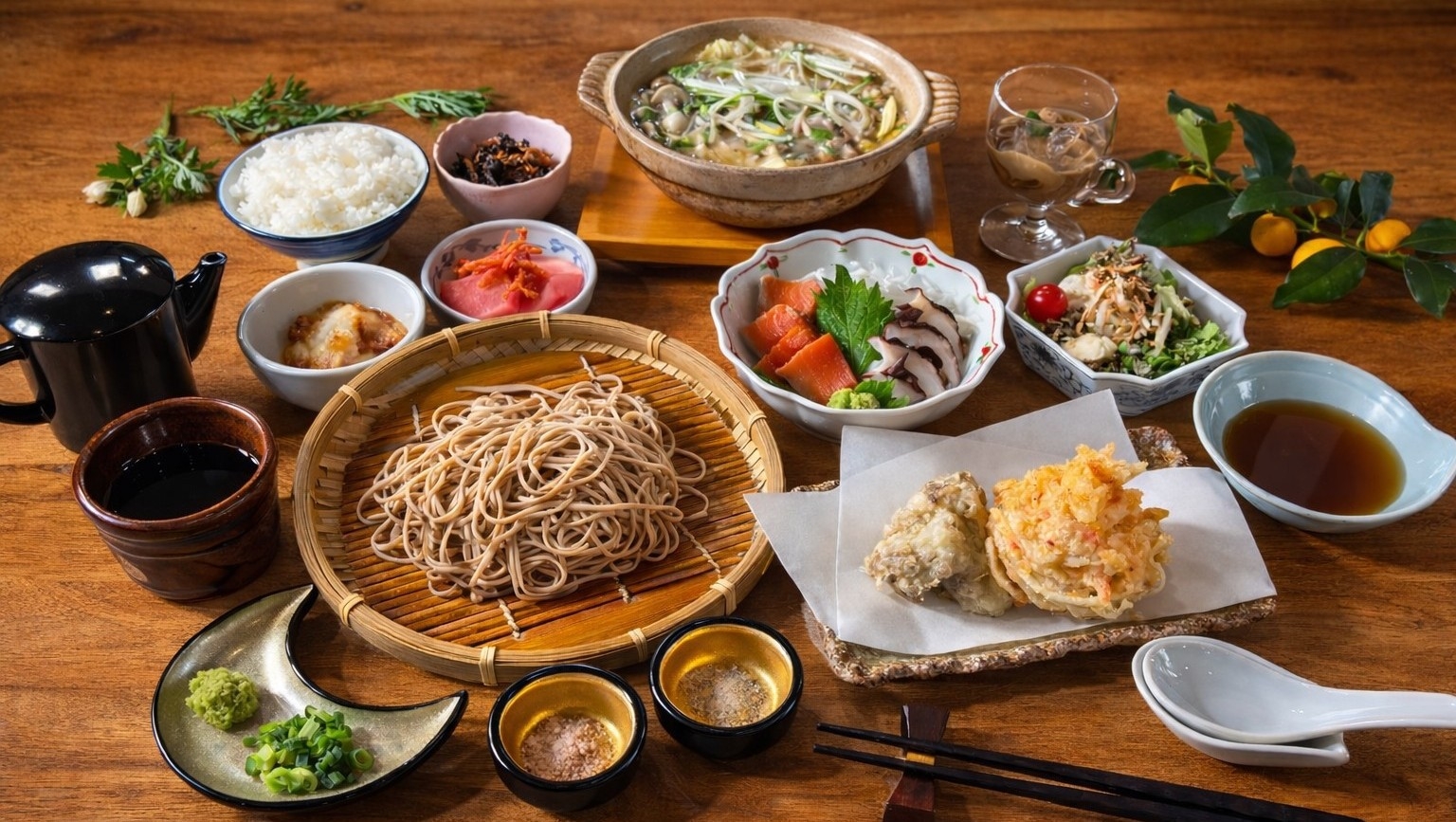 【夕朝食付】十割蕎麦と桜海老のかき揚げを愉しむ和の旬彩コース／伊豆畑毛温泉で癒される南箱根旅♪
