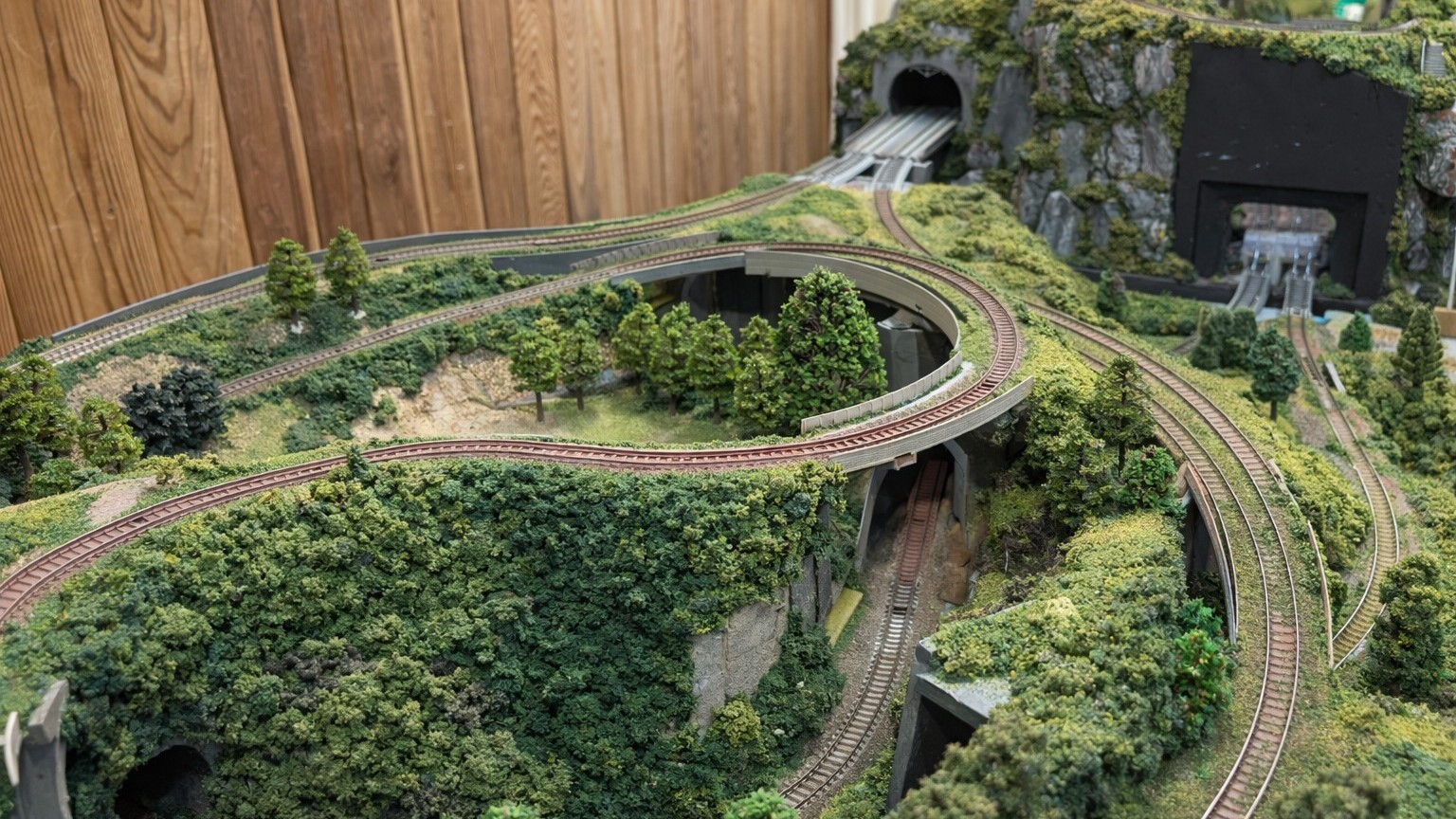 ロビーで楽しむ、自然の情景広がる癒しのジオラマ