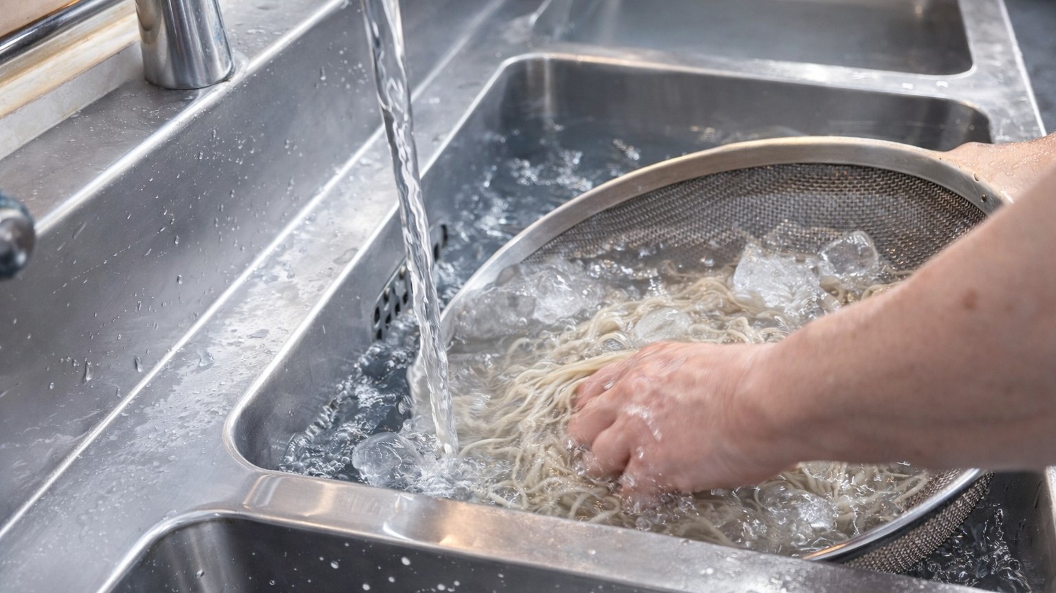 冷水で締めて仕上げる、喉ごしの良い十割蕎麦