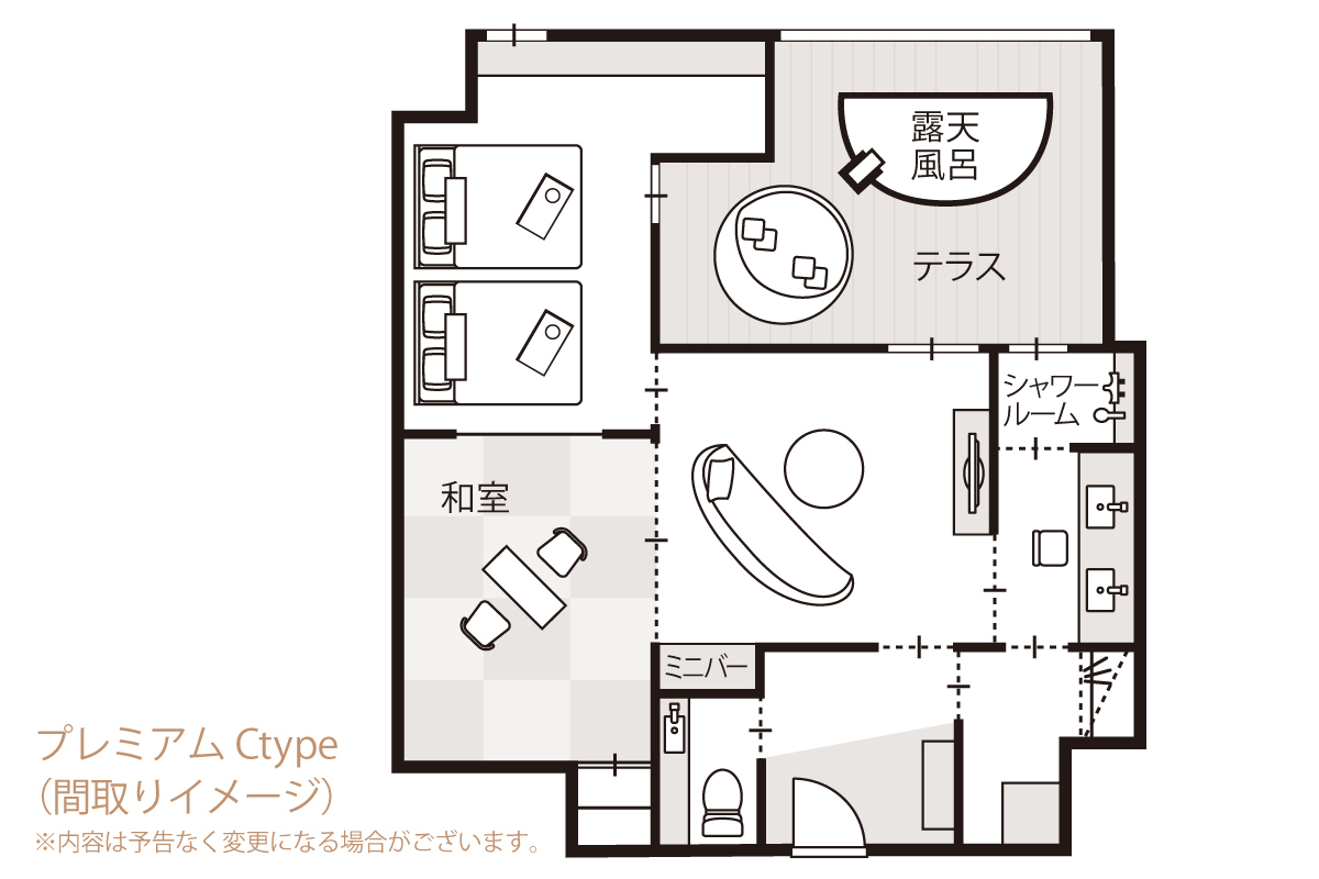 客室「プレミアムCtype」間取りイメージnew