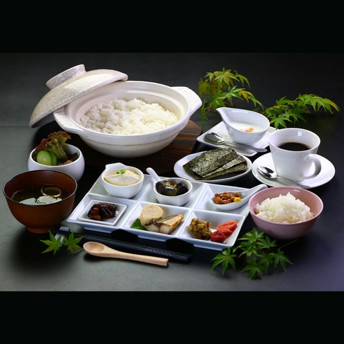 朝食【朝食】朝は炊き立てのご飯から♪熊本の新鮮食材が輝きます☆