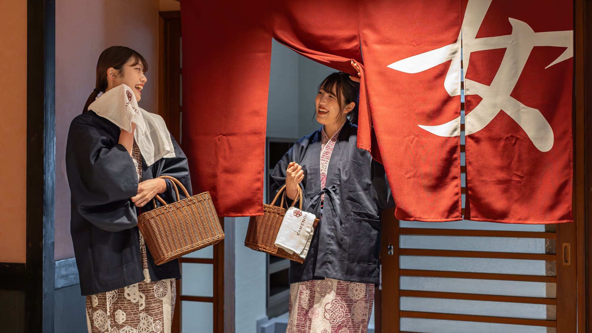 【大浴場】チェックインしたらまずは浴衣に着替えて宿自慢の温泉へ♪