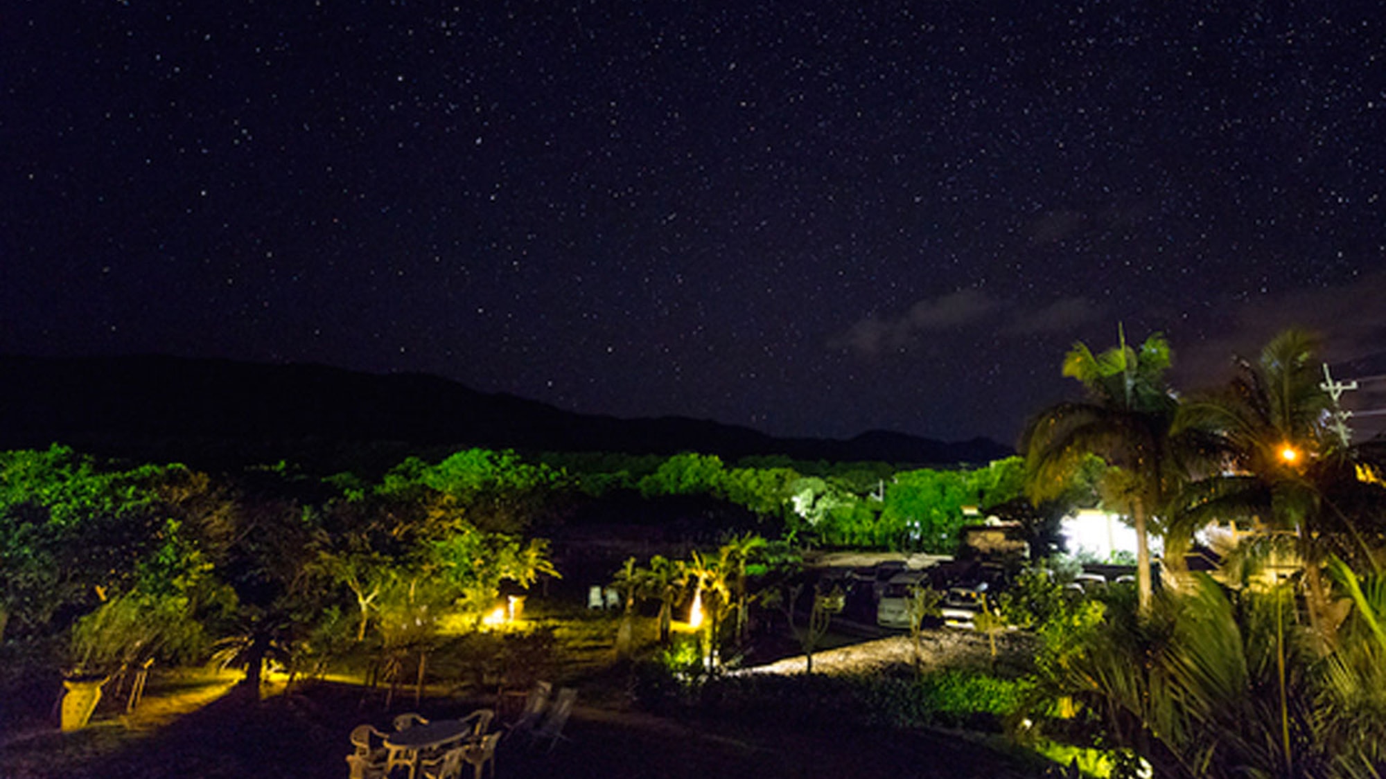 【夜空】夜のガーデンから眺める星空