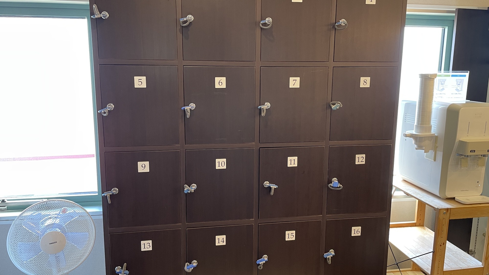 ロッカーは16人まで利用可能