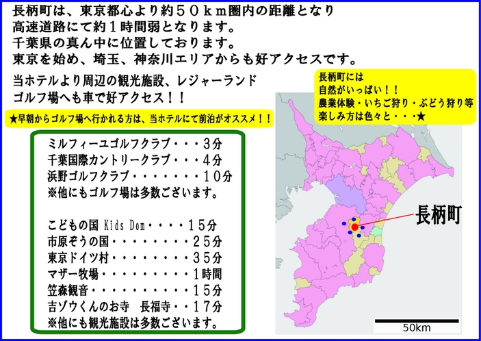 長柄町は千葉県の真ん中に位置します。