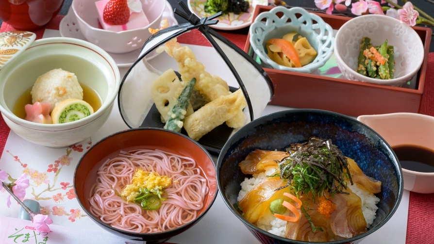 【春限定〇日帰り】ご当地グルメ「鯛まぶし御膳」春の味覚＆天然温泉♪お花見にも＜個室休憩＋温泉ご入浴＞