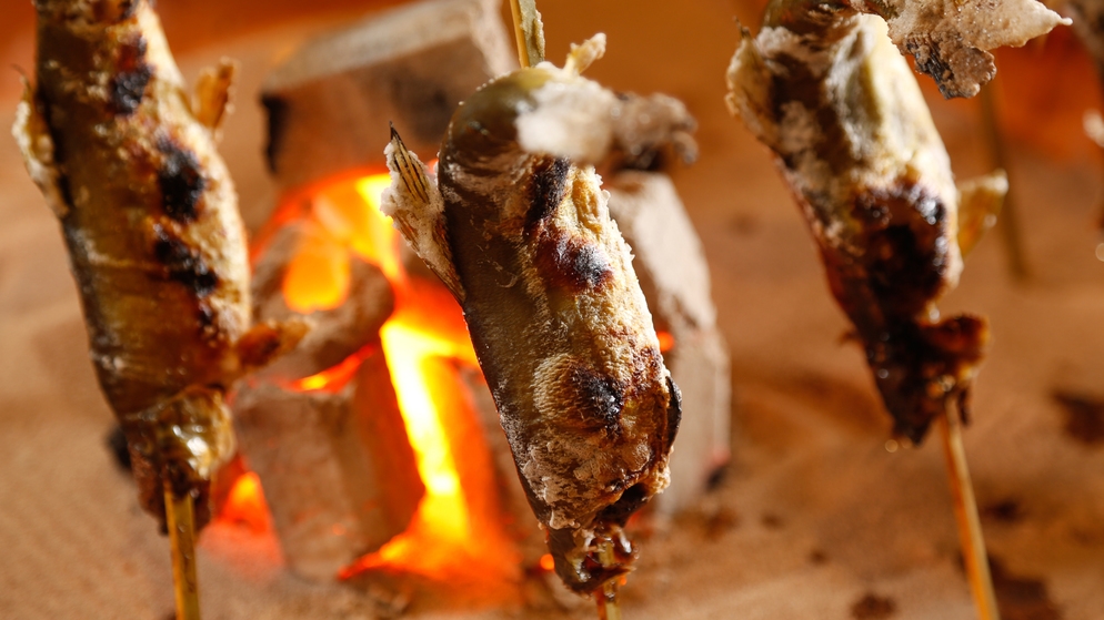 【1日2組限定・冬の味覚】香ばしく焼きあがる囲炉裏料理をダイニングの専用個室席で