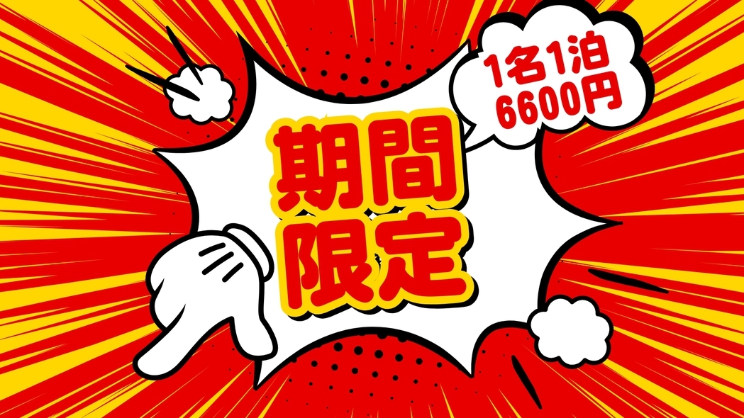 【期間限定】衝撃価格！1名1泊6600円！出血大サービスの素泊まりプラン＜食事なしプラン＞