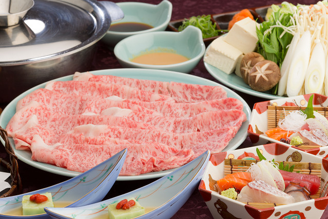 神戸牛しゃぶしゃぶコース(一例)