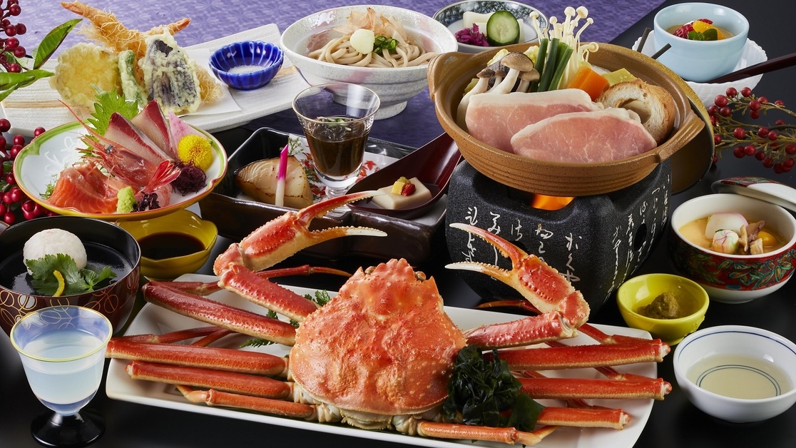 【冬の味覚】丸ごと茹でたズワイガニ一杯を堪能！「蟹一杯付会席」