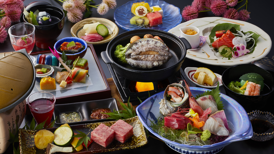 【特選料理】鮑や厳選牛、料理長こだわりの一品など「お料理グレードアップ（天祥膳）プラン」