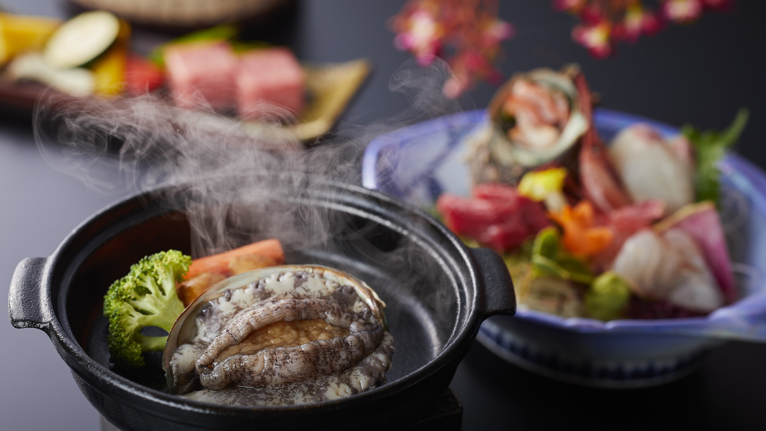 【特選料理】鮑や厳選牛、料理長こだわりの一品など「お料理グレードアップ（天祥膳）プラン」