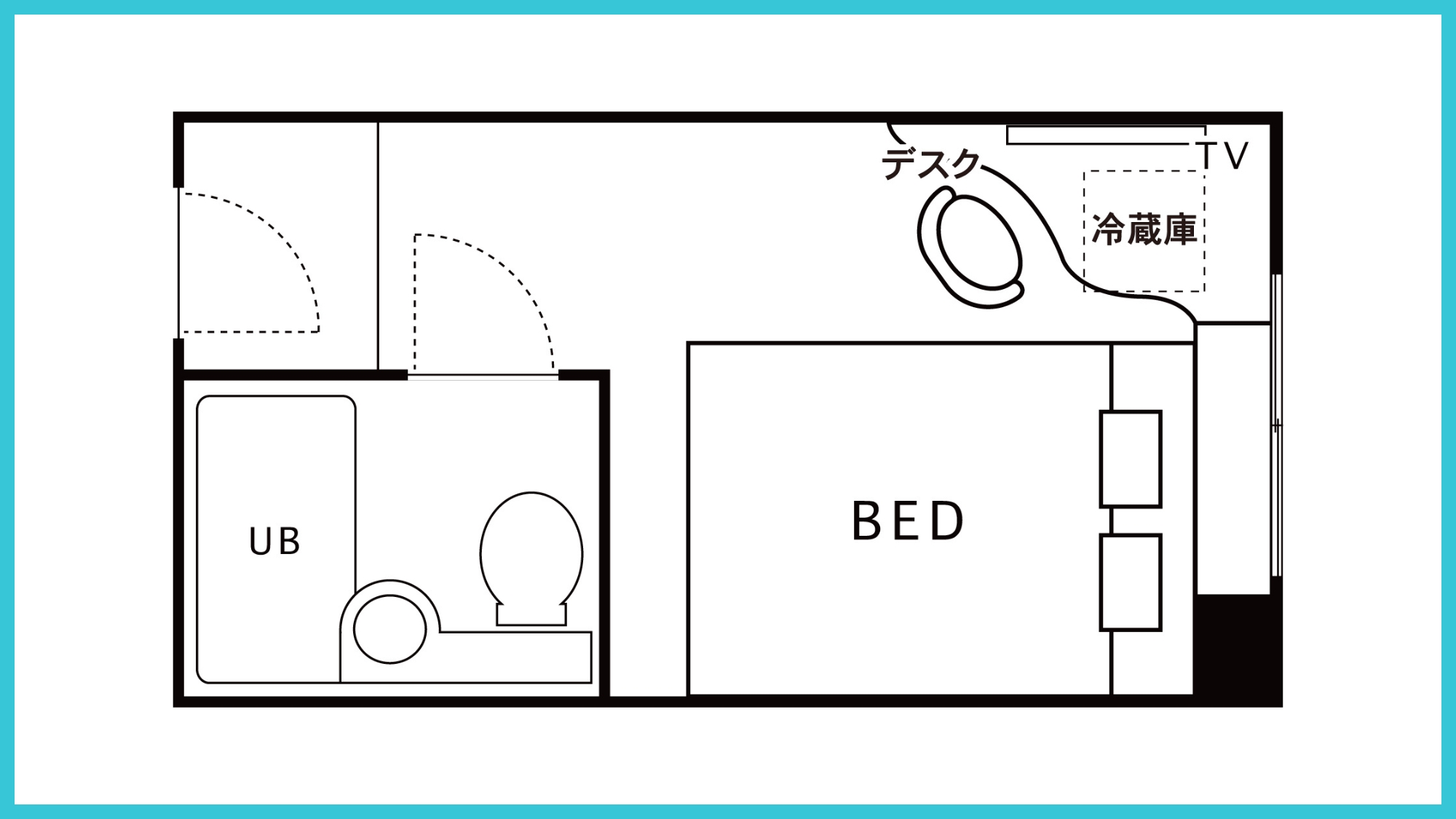 【禁煙】ダブルルーム〈間取り〉