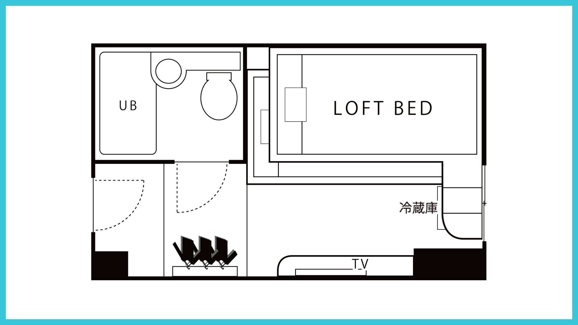 【禁煙】コンパクトバンクルーム〈間取り〉