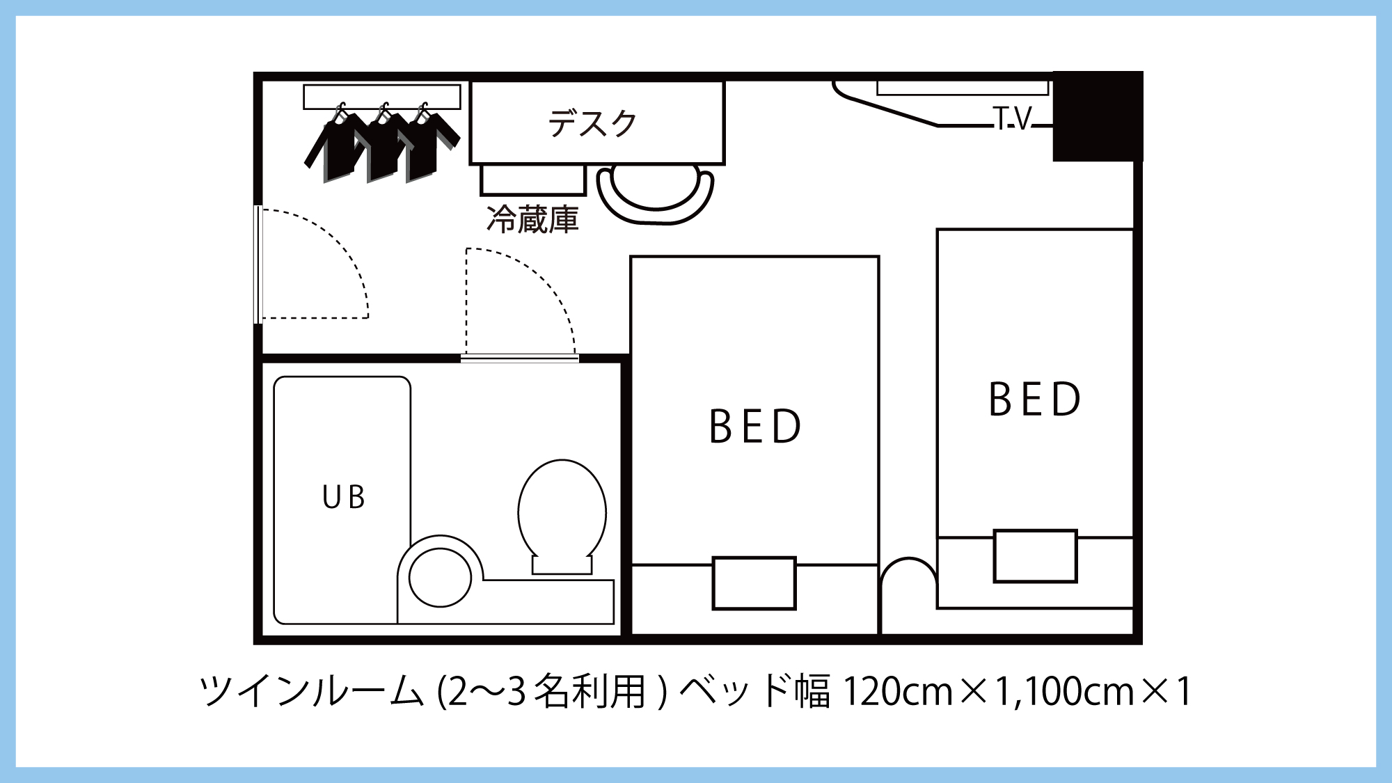【禁煙◇ツインルーム】間取り