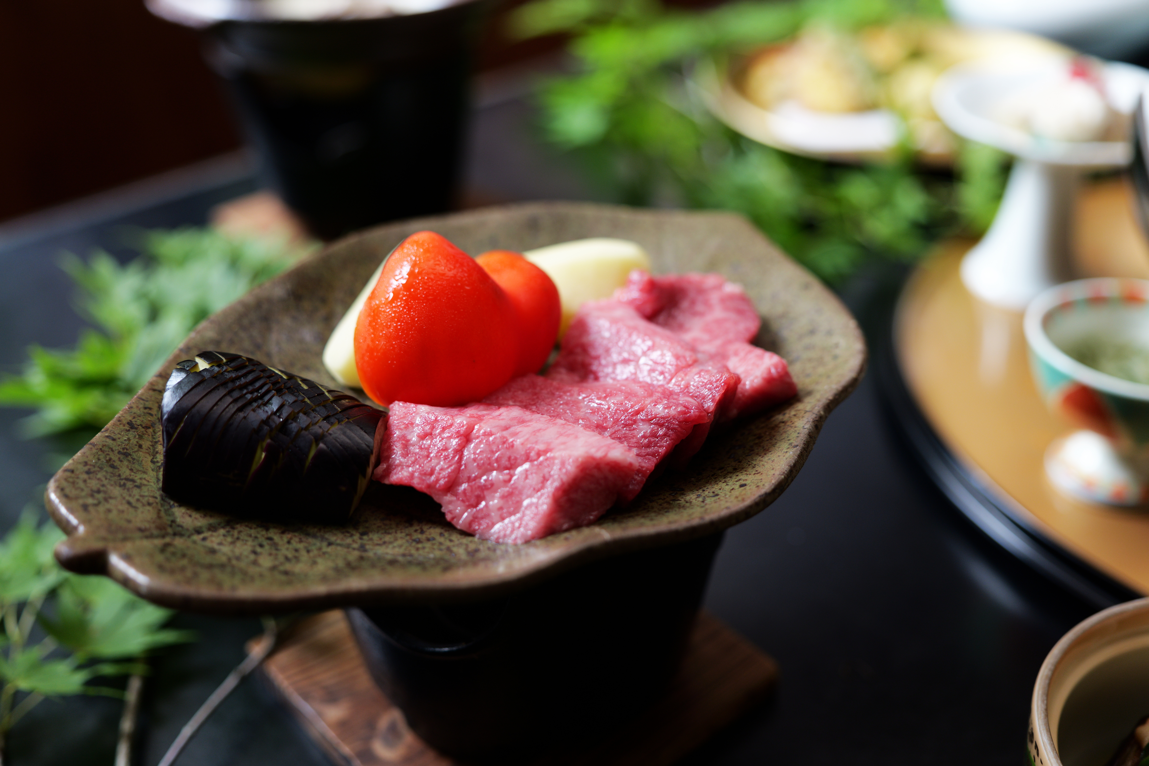 夕食の一例：九州産黒毛和牛