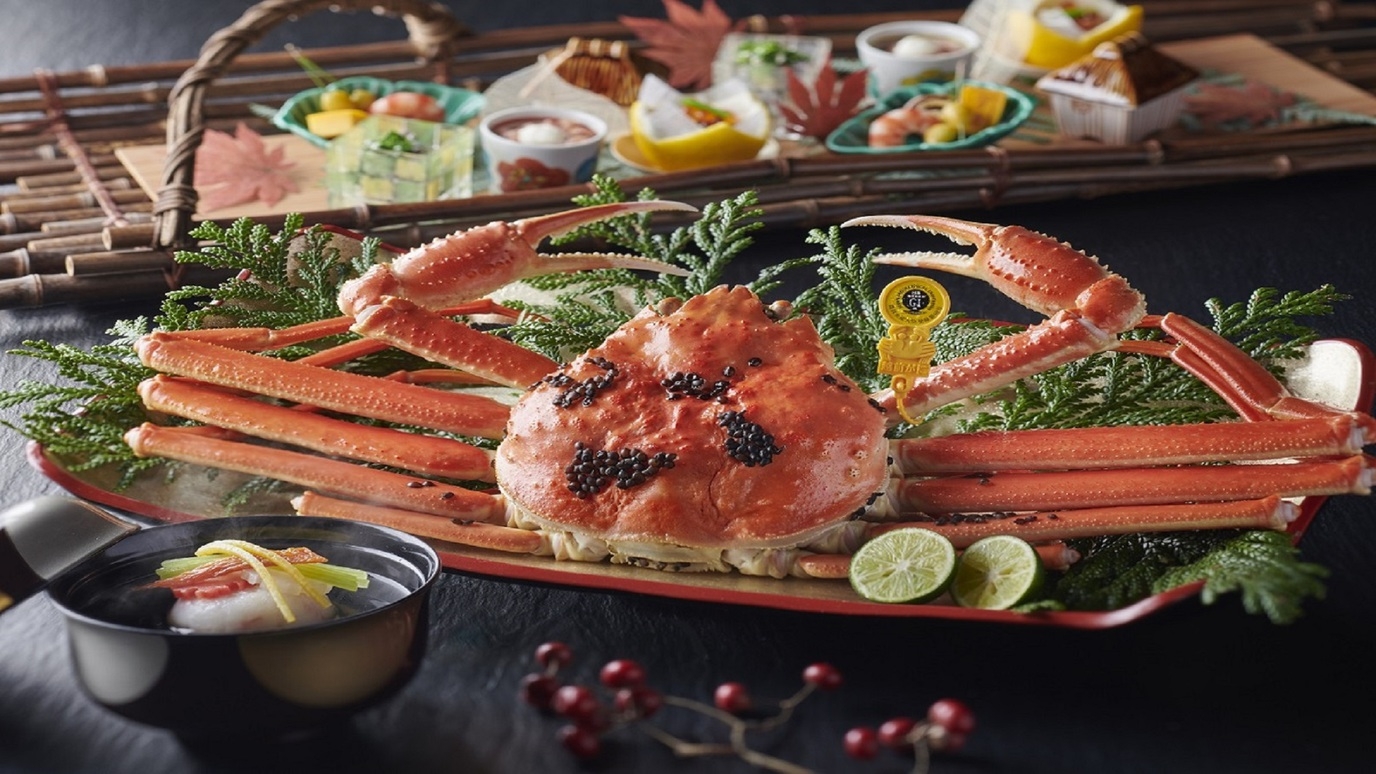 別邸【個止吹気亭・禁煙】冬の味覚◆越前がに付！姿ゆで蟹懐石【冷蔵庫インクルーシブ】