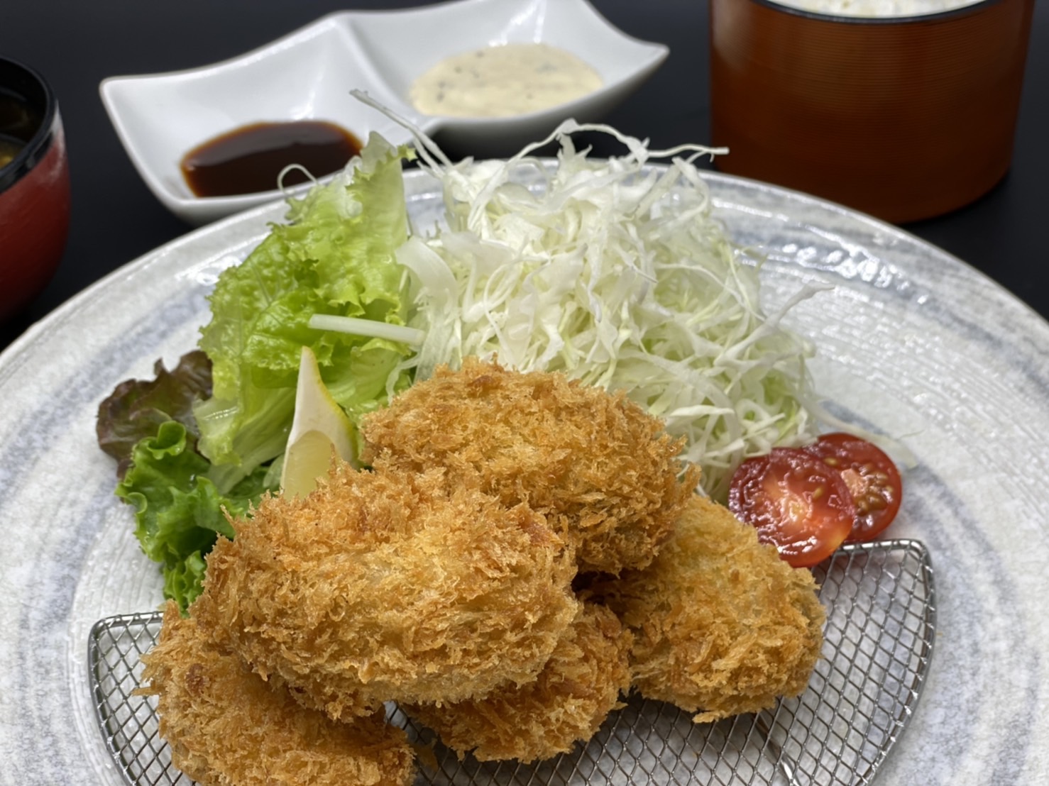 おおきなカキフライ定食