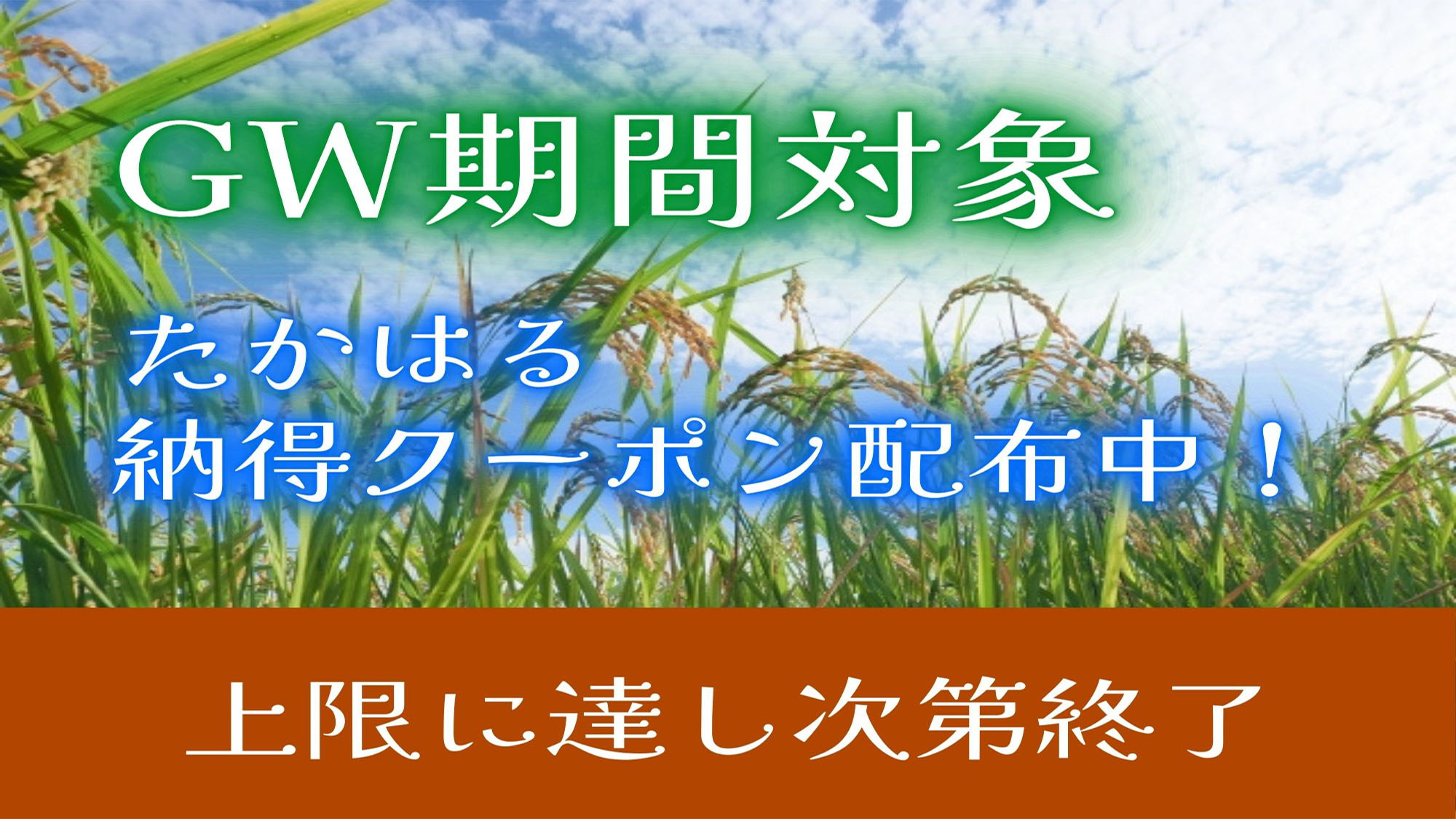 ≫たかはる納得キャンペーン≪ GW期間も対象！ご宿泊された方に、町内対象店舗にて使用できるクーポン券を配布致します。 詳しくは高原町観光協会のHP又は、チェックイン時にお尋ねください。