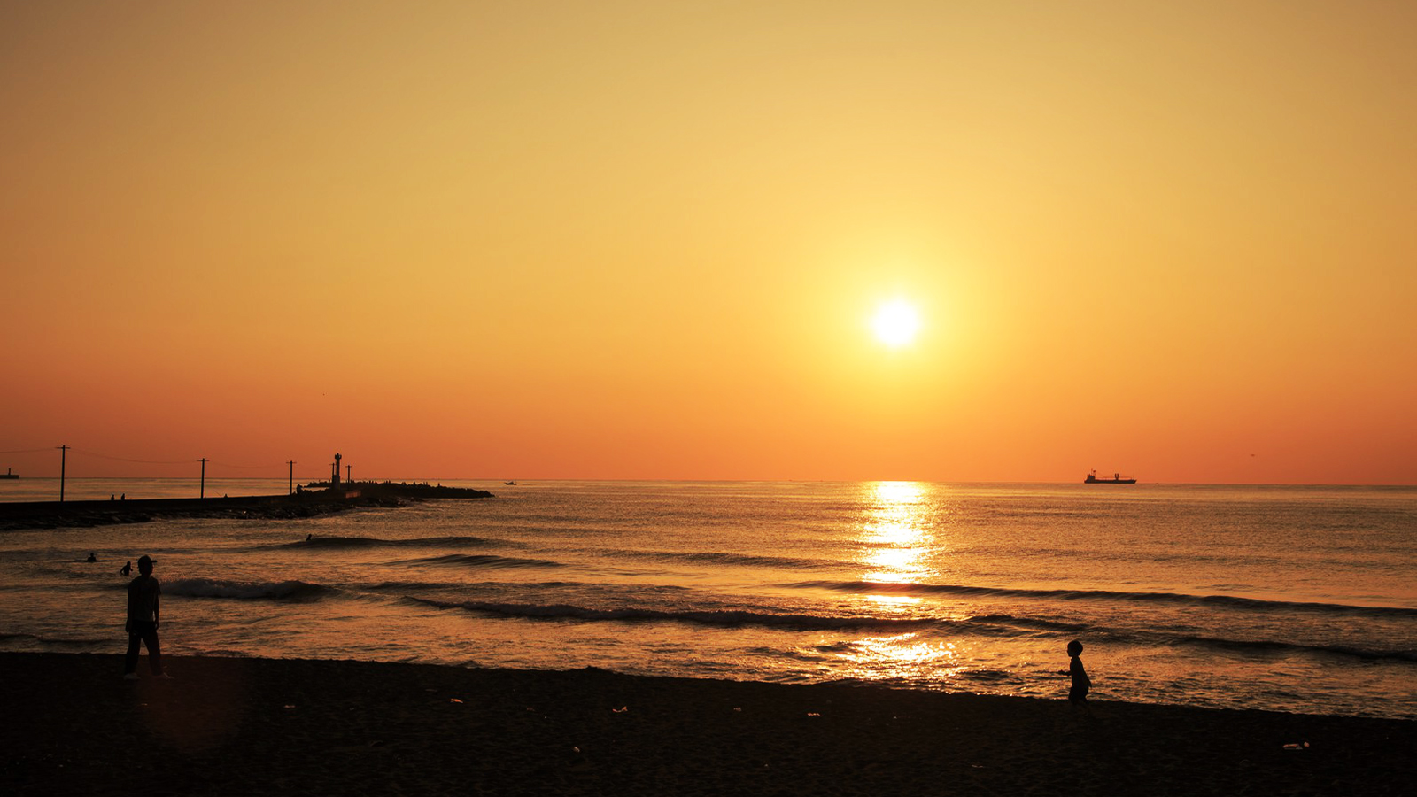 サンセットビーチ夕日